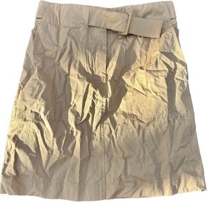H&M Beige Belted A-Line Skirt